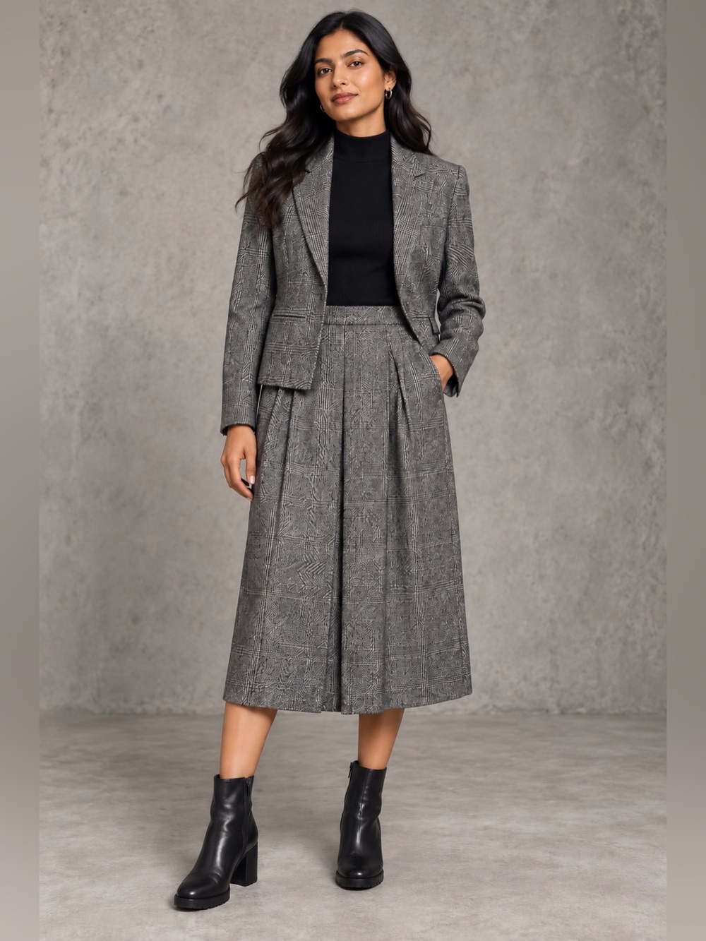 Mark Shale Plaid Tweed Skirt Suit Set Size 6 Old Money Preppy Chic Vintage